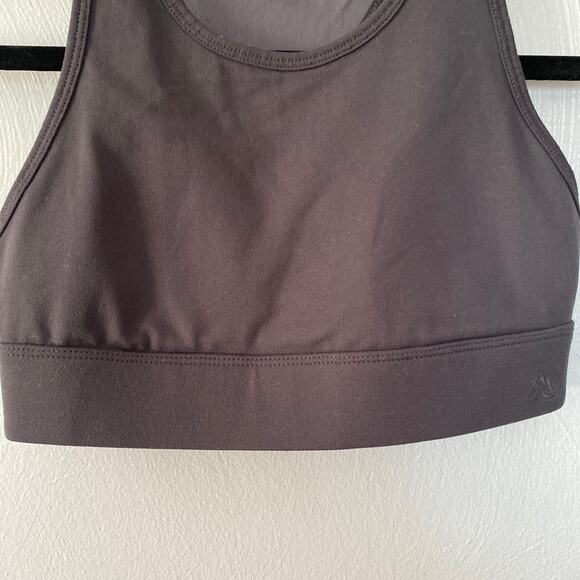 Alpine Design Medium Support Gray High Neck Racerback Sports Bra Mesh Back XS - Picture 3 of 8